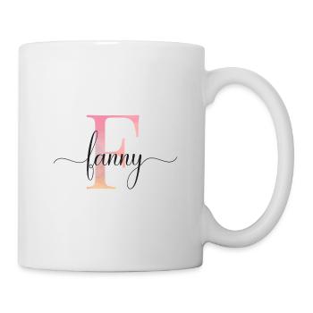 F| Monogramm | Name | Fanny |Watercolor - Tasse - Weiß - Rechts