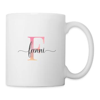 F| Monogramm | Name | Fanni |Watercolor - Tasse - Weiß - Rechts