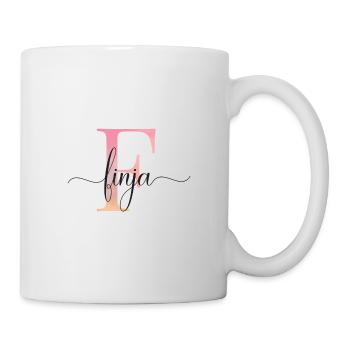 F| Monogramm | Name | Finja |Watercolor - Tasse - Weiß - Rechts