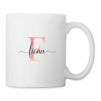 F| Monogramme | Nom | Fiona |Aquarelle - Mug blanc - blanc - Droite
