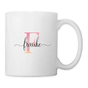 F| Monogramme | Nom | Stéphanie |Aquarelle - Mug blanc - blanc - Droite