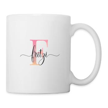 F| Monogramm | Name | Fritzi |Watercolor - Tasse - Weiß - Rechts