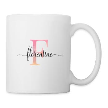 F| Monogramm | Name | Florentine |Watercolor - Tasse - Weiß - Rechts