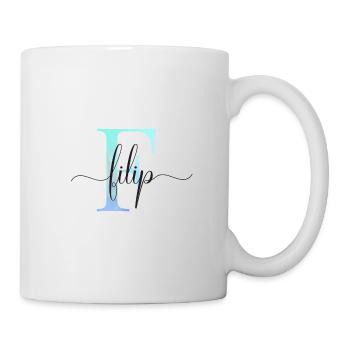 E| Monogram | Name | Filip| Watercolor - Mug - white - Right