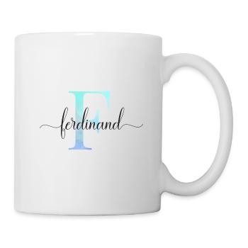 E| Monogramm | Name | Ferdinand | Watercolor - Tasse - Weiß - Rechts