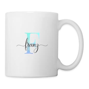 E| Monogramm | Name | Franz| Watercolor - Tasse - Weiß - Rechts