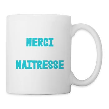 MERCI. MAÎTRESSE. MAÎTRE. MERCI MAÎTRESSE - Mug blanc - blanc - Droite
