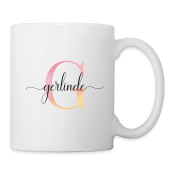 G | Monogramm | Name | Gerlinde |Watercolor - Tasse - Weiß - Rechts