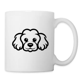 Tête de chien caniche - Mug blanc - blanc - Droite