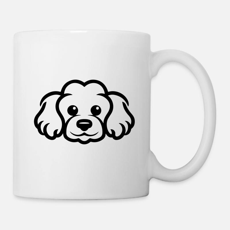 Pudel Hund Kopf - Tasse - Weiß