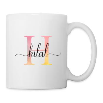 H | Monogram | Name | Hilal |Watercolor - Mug - white - Right