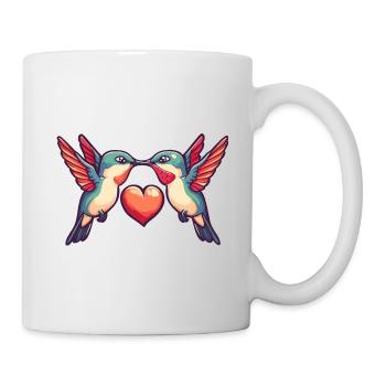 Colibri Oiseau Couple Amoureux Animal Saint-Valentin - Mug blanc - blanc - Droite