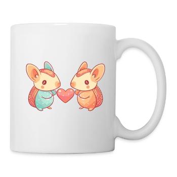 Couple de tatous amoureux pour la Saint-Valentin - Mug blanc - blanc - Droite