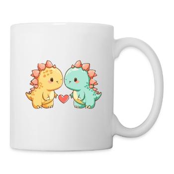 Dinosaure Stégosaure Couple Amour Couple Amoureux - Mug blanc - blanc - Droite