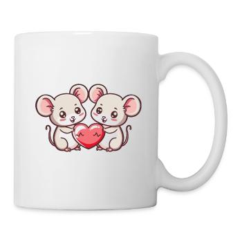 Maus Paar Liebe Couple Verliebt - Tasse - Weiß - Rechts