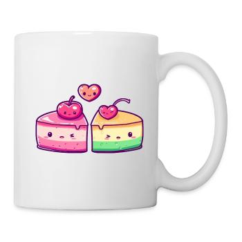 Gâteau Gâteau Couple Amour Coeur Saint Valentin - Mug blanc - blanc - Droite