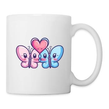 Papillon Couple Amour Couple Amoureux - Mug blanc - blanc - Droite