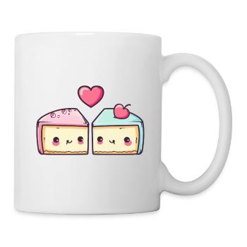 Cheesecake Couple Love Cake Heart Funny - Mug - white - Right