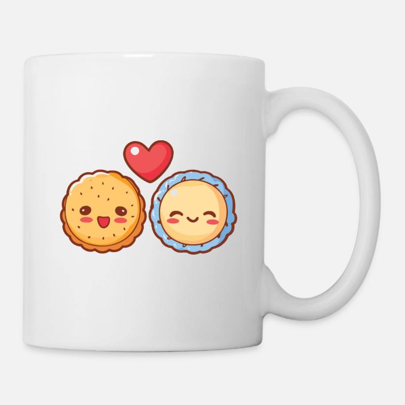 Biscuits Couple Amour Coeur Drôle - Mug blanc - blanc