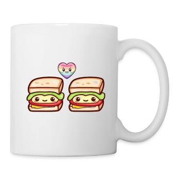Sandwich Couple Amour Coeur Drôle - Mug blanc - blanc - Droite