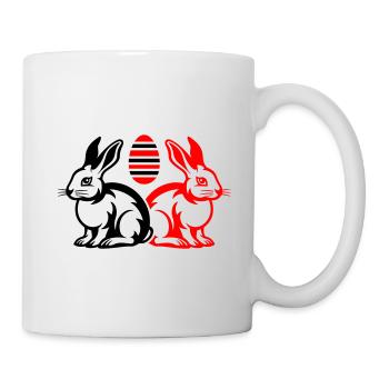 Osterhase Ostern - Tasse - Weiß - Rechts