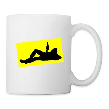 Drinking Bier Silhouette - Tasse - Weiß - Rechts