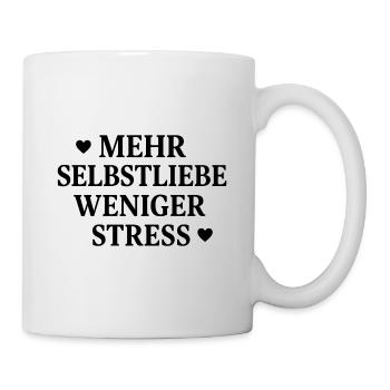 More self-love, less stress - Mug - white - Right