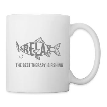 La pêche, c’est une thérapie - Mug blanc - blanc - Droite