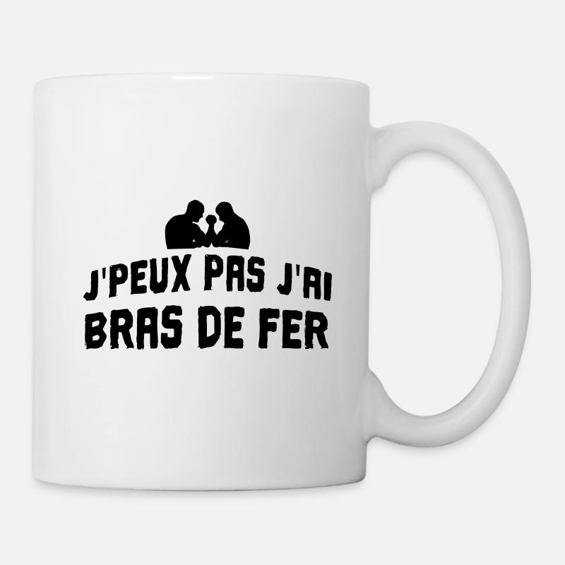 J'peux pas j'ai bras de fer - Mug blanc - blanc