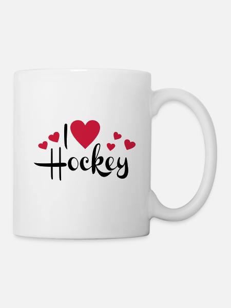 I love Hockey - Tasse - Weiß