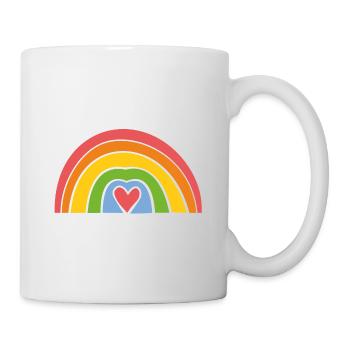 Rainbow with heart - Mug - white - Right