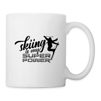 Skiing is my superpower skier ski - Mug - white - Right