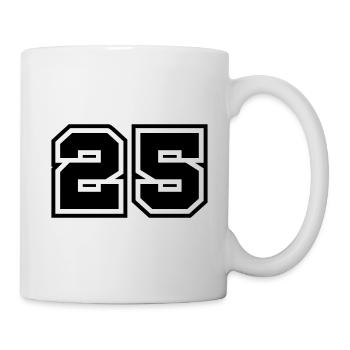 25 Zahl symbol - Tasse - Weiß - Rechts