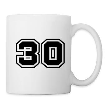 30 nombre symbole - Mug blanc - blanc - Droite