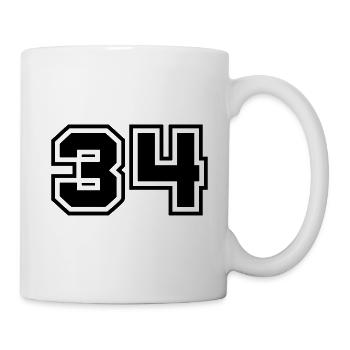 34 Zahl symbol - Tasse - Weiß - Rechts