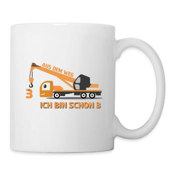 Aus dem Weg - Ich bin schon 3 Kran - Tasse - Weiß - Rechts