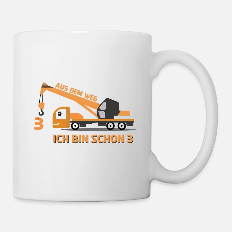 Aus dem Weg - Ich bin schon 3 Kran - Tasse - Weiß
