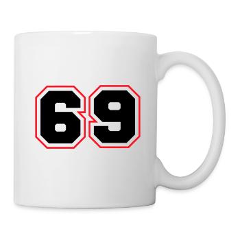 69 Nombre symbole - Mug blanc - blanc - Droite