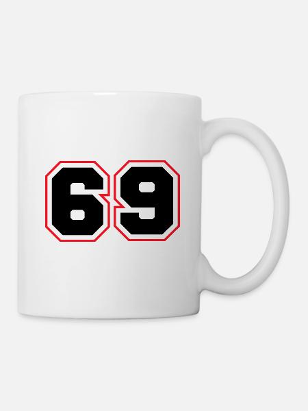 69 Nombre symbole - Mug blanc - blanc
