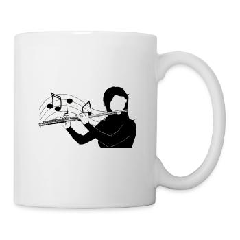 Joueuse de flûte traversière note de musique - Mug blanc - blanc - Droite