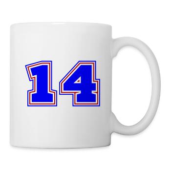 14 Numéro de numéro - Mug blanc - blanc - Droite
