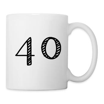 40 ANS. 40e ANNIVERSAIRE. ANNIVERSAIRE 40 ANS. 40 - Mug blanc - blanc - Droite