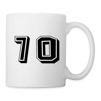 70 JAHRE. 70-jähriges JUBILÄUM. JUBILÄUM 70 JAHRE. 70 - Tasse - Weiß - Rechts