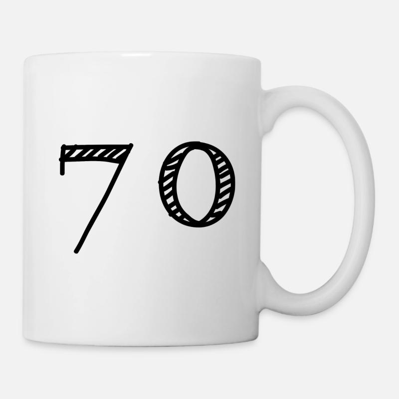 70 ANS. 70e ANNIVERSAIRE. ANNIVERSAIRE 70 ANS. 70 - Mug blanc - blanc