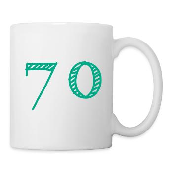 70 JAHRE. 70-jähriges JUBILÄUM. JUBILÄUM 70 JAHRE. 70 - Tasse - Weiß - Rechts