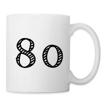 80 YEARS. 80th ANNIVERSARY. ANNIVERSARY 80 YEARS. 80 - Mug - white - Right