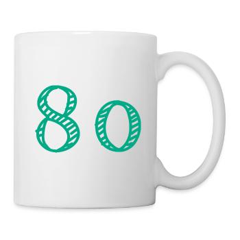 80 YEARS. 80th ANNIVERSARY. ANNIVERSARY 80 YEARS. 80 - Mug - white - Right