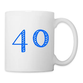 40 JAHRE. 40-jähriges JUBILÄUM. JUBILÄUM 40 JAHRE. 40 - Tasse - Weiß - Rechts