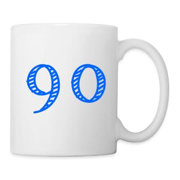 90 JAHRE. 90-jähriges JUBILÄUM. JUBILÄUM 90 JAHRE. 90 - Tasse - Weiß - Rechts