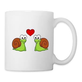 Schnecke Comic Paar liebe - Tasse - Weiß - Rechts